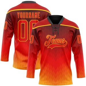 Custom Cheap Ice Hockey Jerseys Shirts Sublimated Print Unisex OEM Customized Style New Design Lace Hockey Wear 100% Polyester - Product Image 1