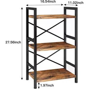 4-Tier Customizable Iron <b>Book</b> Rack Space-Saving Metal Bookshelf <b>for</b> Home Study Bedroom Living Room Office <b>Storage</b> Holder - Product Image 2