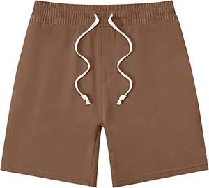 Pantalones cortos de malla de 5 pulgadas por encima de la rodilla para hombre con logotipo bordado por sublimación 100% algodón patrón sólido logotipo personalizado pantalones cortos de sudor - Product Image 1