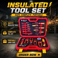 Kit d'outils de maintenance isolés WEIDA 19 pièces certifié VDE GS 1000V avec coupe-fil diagonale VDE et jeu de tournevis 1000V