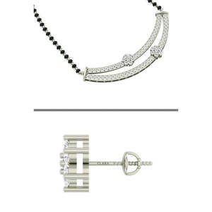 Compre un Conjunto de Mangalsutra de Plata Pura, Joyería Fina con Diamante de Corte Esmeralda Chapado en Oro, para Regalo de Boda o Fiesta para Esposa - Product Image 3