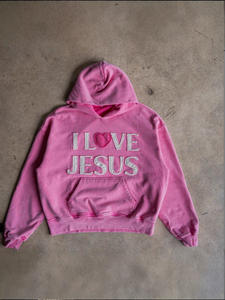 Sweat à capuche pour homme en coton lourd, délavé à l'acide, délavé au soleil, broderie usée, fermeture éclair, streetwear pour l'automne, fabrication sur mesure - Product Image 2