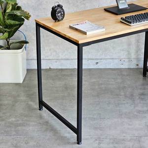 140x80cm Computer <b>Desk</b> with Integrated PC <b>Shelf</b> and Bookshelf Rubber Wood and Iron Frame Assembled for Hotel Use COD68055 - Product Image 3