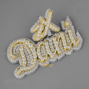 Hip Hop <b>Inspired</b> Fully Iced 925 Sterling Silver Lab Grown Diamond Pendant VVS Clarity Gold Plated Letter Fine Pendants Charms - Product Image 1