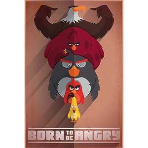 Affiche sur toile moderne Angry Birds, design Born to Be Angry pour décoration murale - Product Image 3