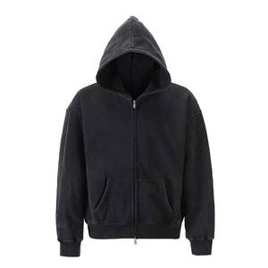 Vente en gros de sweats à capuche avec fermeture éclair pour hommes de couleur unie d'hiver de toutes tailles mode décontractée de haute qualité 100% sweats à capuche en coton sweats basiques - Product Image 3