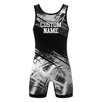 Traje de Lucha Libre para Hombre, Personalizable, de Spandex/Poliéster, Secado Rápido, Transpirable, Elástico, Ligero, Sin Mangas, Ajustado