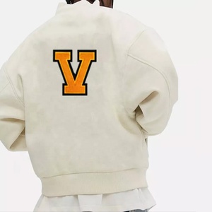 Chaqueta con letras de alta calidad para hombre, prendas de punto de manga larga personalizadas para hombre, chaquetas de bombardero de Otoño de 1 pieza - Product Image 5