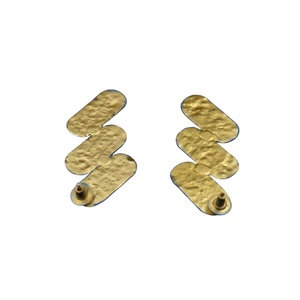 Boucles d'oreilles créoles en laiton doré mat, style Meenakari, pour fêtes, pour filles et femmes - Product Image 4
