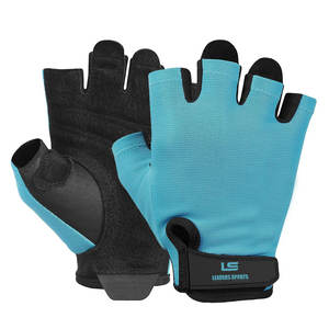 Guantes de Cuero para Levantamiento de Pesas, Medios Dedos, Antideslizantes, para Gimnasio, con Correa Ajustable para la Muñeca, en Stock - Product Image 1