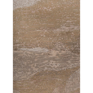 Whispers Desert Beige <b>Brown</b> Hand Knotted <b>Wool</b> Bamboo Silk Large Area Rugs AKWB-9069 Rectangle Abstract Pattern for Home Hallway - Product Image 3