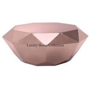 Venta al por mayor de muebles de Centro y mesa de centro de diseño martillado con color oro rosa brillante pulido lujoso diseño forma redonda - Product Image 2