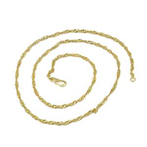 Collar de Cadena de Cuerda Trenzada de Latón Chapado en Oro Micro de 14K, 18K, 24K, Diseño Moderno, Venta al por Mayor - Product Image 1