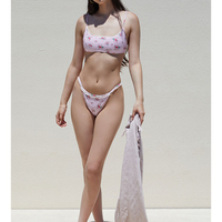 Ensemble bikini 2 pièces tendance pour femme, couleur unie, haute qualité, personnalisable, léger et respirant pour la plage