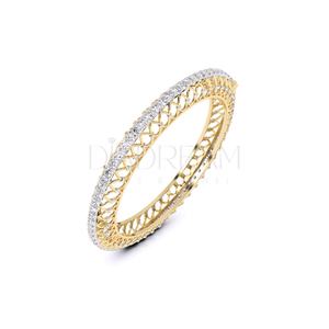 กำไลเพชรมอยส์ซอไนต์กลมตัดเป็น925เงินสเตอริงสองโทนพร้อมชุบทองสำหรับงานปาร์ตี้โอกาสของขวัญสำหรับผู้หญิง - Product Image 6