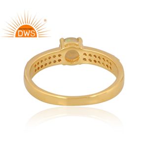 Última venta plata esterlina 925 18K chapado en oro Natural Cz y anillo de piedras preciosas de ópalo etíope Demi fabricante de joyería fina - Product Image 2