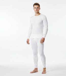 Combinaison thermique pour homme Chill Defense, blanche, manches longues, tissu doux et respirant, offrant de la chaleur pour l'hiver - Product Image 2