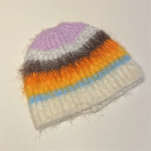 Gorro de mohair tejido de lana de invierno de fabricación paquistaní, gorro de mohair con logotipo bordado personalizado de alta calidad y etiqueta privada - Product Image 2