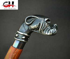 Palo de Madera Estilo Bulldog Victoriano, Mango de Cabeza de Perro, Estilo Vintage, Regalo. - Product Image 5