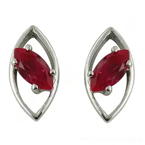Boucles d'oreilles pendantes en argent avec rubis pour femmes, bijoux géométriques tendance avec pierres précieuses, zircon diamant et perle pour fiançailles, certifiées GIA - Product Image 2