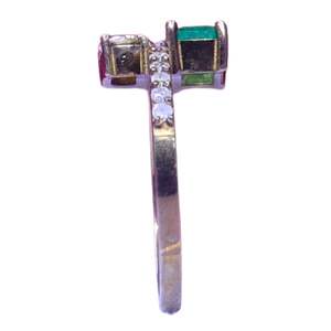 Anillos Unisex de Plata de Ley 925 Chapados en Oro con Diamantes Polki y Esmeraldas, MOQ Bajo, Estilo Antiguo - Product Image 2