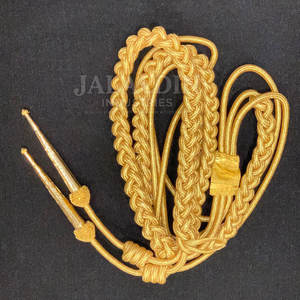 Aiguillette Bordada en 3D de Alta Calidad en Oro y Plata para Uniformes de Infantería, Cordones Dorados Personalizados con Puntas, Venta al Por Mayor - Product Image 6