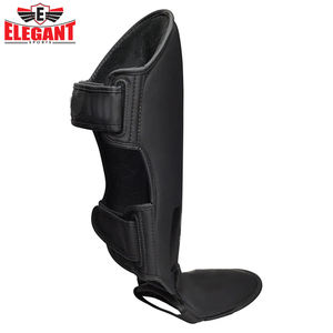 Estera de cuero negro del mejor proveedor, buena calidad, logotipo personalizado, impresión, entrenamiento de lucha, espinilleras de Elegant Sports - Product Image 2