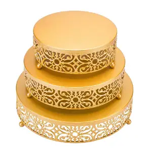 热卖黄色设计蛋糕架装饰和整理设计三件套蛋糕架室内派对和婚礼设计蛋糕工具