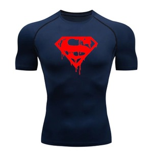 Rashguard Super Camiseta de manga corta para hombre de compresión apretado Fitness gimnasio deportes impresión Digital correr chándal - Product Image 3