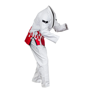 Qualité supérieure Lavé Stretch Léger Polyester/Coton Manches Longues BJJ Jiu Jitsu Judo Karaté Training Wear Ensemble de 2 Pièces - Product Image 3