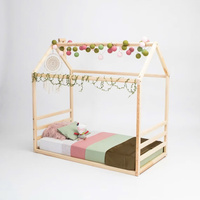 Vente en gros de meubles modernes en bois pour chambre d'enfant en forme de maison lit d'enfant cadre en bois robuste pour tout-petits fabriqué à l'école au Vietnam