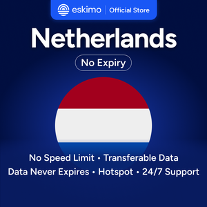 เอสกิโม่ เนเธอร์แลนด์ 3GB eSIM ไม่มีวันหมดอายุข้อมูล ข้อมูลสำหรับการเดินทาง ความเร็วสูง 5G/4G ไม่ต้องใช้ซิมการ์ดแบบกายภาพ S-N-03 - Product Image 1