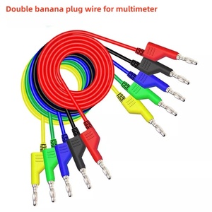 Cables de prueba apilables con conector tipo banana y pinza de cocodrilo para multímetro, doble <span class=keywords><strong>cable</strong></span> de silicona de 4 mm, <span class=keywords><strong>cable</strong></span> de cobre para pruebas eléctricas, 1000V 15A 1M - Product Image 6