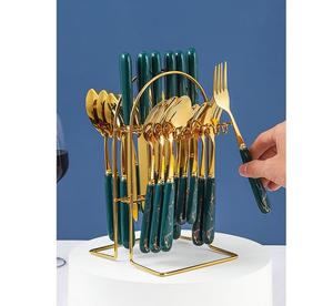 Elite Juego de cubiertos de acero inoxidable minimalista de lujo Juego de Cubiertos de acero inoxidable para hogares modernos Acero inoxidable - Product Image 3