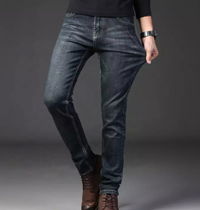 กางเกงยีนส์ผ้ายีนส์สไตล์คลาสสิกแบบลำลองสำหรับผู้ชายกางเกงสกินนี่เข้ารูปพอดีตัวทรงตรง - Product Image 2