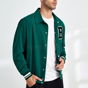 Super Quality Customized Cotton/Wool Lettermen Jacket for Men <b>Stand</b> Collar Long Sleeves Windproof Features Winter Season Use - Product Image 5