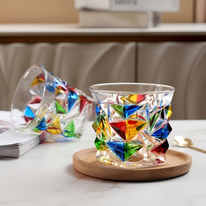 Verre à whisky <span class=keywords><strong>de</strong></span> style européen GCA041, couleurs contrastées, peinture créative, verre à eau <span class=keywords><strong>pour</strong></span> <span class=keywords><strong>bar</strong></span>, verrerie - Product Image 1