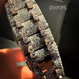 Montre de haute qualité VVS Moissanite Luxe Or blanc Or rose Acier inoxydable Bande Analogique Verre Mouvement mécanique ETA 41mm - Product Image 2