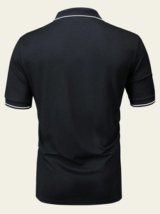 Camiseta de polo transpirable de secado rápido para hombre más vendida, Polo sólido de manga corta personalizado en diferentes colores al por mayor - Product Image 3