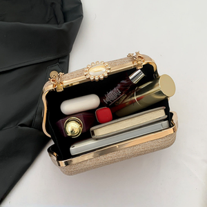 Mini sacs à <span class=keywords><strong>bandoulière</strong></span> en tweed avec chaîne <span class=keywords><strong>dorée</strong></span> détachable, petit <span class=keywords><strong>sac</strong></span> à main de luxe vintage pour femmes, pour fêtes, mariages, usage quotidien - Product Image 2
