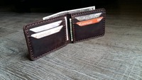 Monedero Bifold de Cuero Genuino Crazy Horse Marrón Vintage Tiding, Delgado, con Bloqueo RFID, Cierre Abierto, Impermeable, para Hombre, LW-0244 High