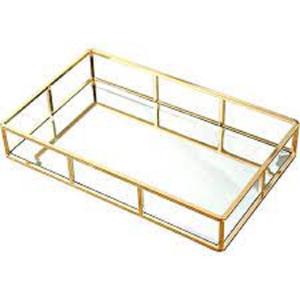 Decorative Perfume & <b>Jewelry</b> Mirror <b>Trays</b> for Table Decoration Royal Gold Shiny Finishing Multiple Designs <b>Jewelry</b> <b>Tray</b> Indoor - Product Image 4
