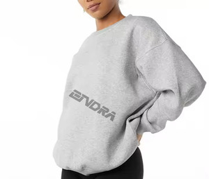 เสื้อมีฮู้ดผ้าฟลีซสตรีทแวร์ผ้าคอตตอนโอเวอร์ไซส์พิมพ์ลายเสื้อฮู้ดผ้าถักสำหรับผู้หญิง - Product Image 5