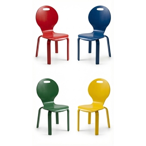 Chaise ergonomique empilable pour enfants en contreplaqué de bouleau, laquée, pour l'école, exportation - Grande Vente - Product Image 2