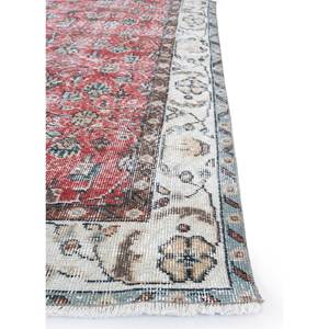 Alfombra de Lana Anudada a Mano Vintage Pae-2097, Grande, con Diseño Floral Rojo y Naranja, para Sala de Estar, Pasillo, Dormitorio de Adolescentes, Rectangular - Product Image 4
