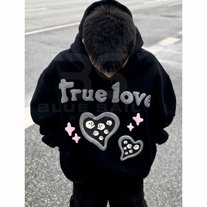 Personnalisez votre propre design de sweat-shirts à impression en relief, taille plus, sweat-shirts à impression en relief les plus vendus - Product Image 3