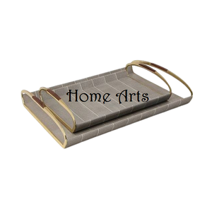 Plateau de service de chocolats de conception admirable plateau de dates de dessert de forme rectangulaire en métal fait à la main pour l'usage d'hôtel - Product Image 2