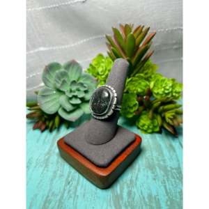 Navajo Handmade Blue <b>Moon</b> Turquoise Sterling Silver Gemstone Cluster <b>Ring</b> Size 7.75 Yellow Gold Main for Everyday Wear Promises - Product Image 3
