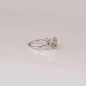 Anillo de Boda Chapado en Oro Blanco Sólido 18KT, Piedra Lateral de Diamante Crecido en Laboratorio, Diseño Personalizado, Estilo de Moda, IGI - Product Image 4