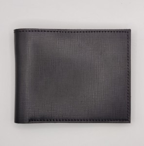 Cartera de cuero saffiano genuino plegable ligero para hombre con diseño de logotipo personalizado de alta calidad con RFID directo de fábrica al por mayor - Product Image 1